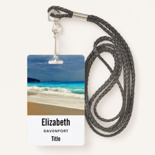Beautiful Turquoise Blue Sea Tropical Photography Badge