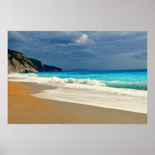 Beautiful Turquoise Blue Sea Tropical Photography Poster (Front)