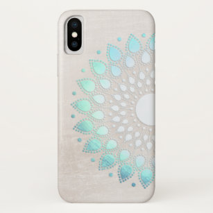 Beautiful Turquoise Lotus Flower Floral Mandala Case-Mate iPhone Case
