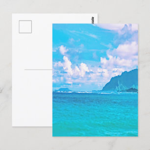 Beautiful Turquoise Ocean Waves  Postcard
