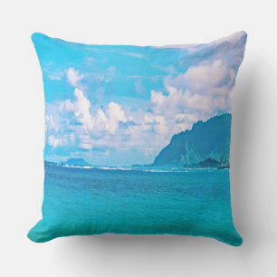 Beautiful Turquoise Ocean Waves Throw Pillow