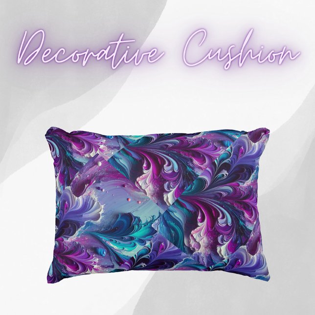 Beautiful Turquoise & Pink Abstract Pattern | Accent Pillow (Creator Uploaded)