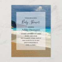 Beautiful Turquoise Sea Tropical Photo Baby Shower