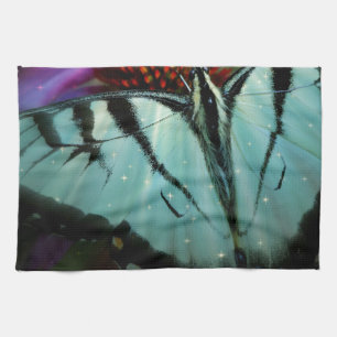 Beautiful Turquoise Swallowtail Butterfly Kitchen Towel
