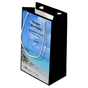 Beautiful Turquoise Tropical Beach Birthday Small Gift Bag