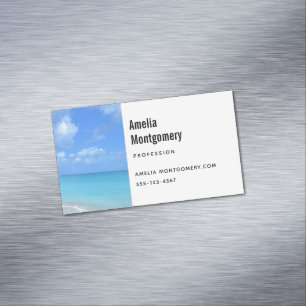 Beautiful Turquoise Tropical Beach Magnetic Business Card