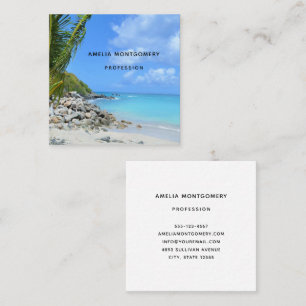 Beautiful Turquoise Tropical Beach  Square Business Card