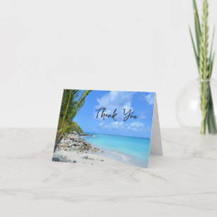 Beautiful Turquoise Tropical Beach Thank You Card