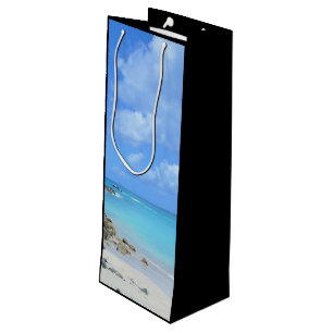 Beautiful Turquoise Tropical Beach  Wine Gift Bag