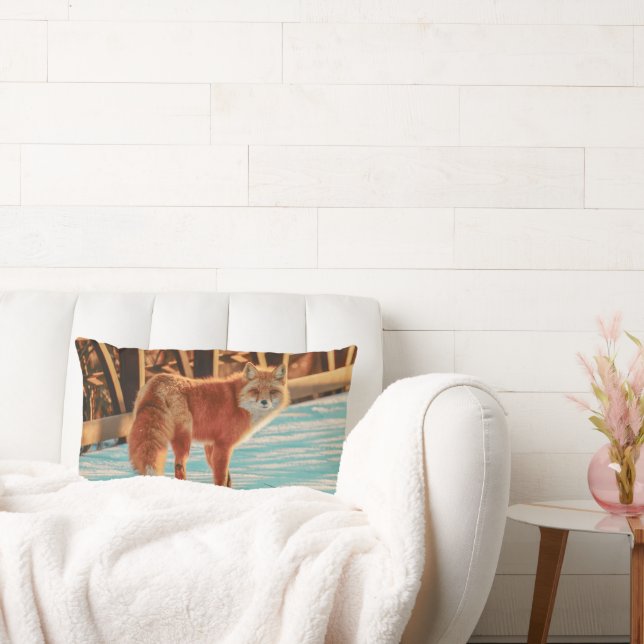 Beautiful Two Sided Red Fox Pillow (Couch)