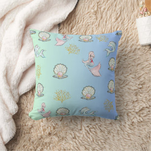 beautiful two toned ocean design throw pillow