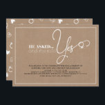 Beautiful Typography Cute Modern Engagement Party Invitation<br><div class="desc">"She said YES" modern stylish engagement party invitations</div>