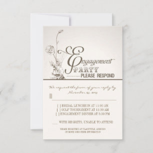 beautiful typography engagement party RSVP Card