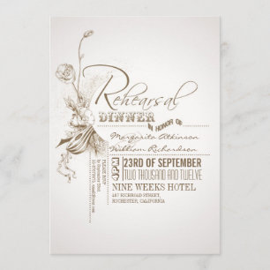beautiful typography rehearsal dinner invitations