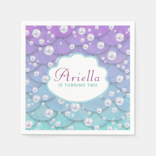 Beautiful Under the Sea Mermaid Birthday Napkin
