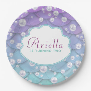 Beautiful Under the Sea Mermaid Birthday Paper Plate