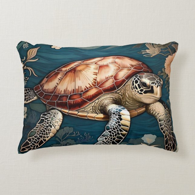 Beautiful Underwater Sea Turtle   Accent Pillow (Front)