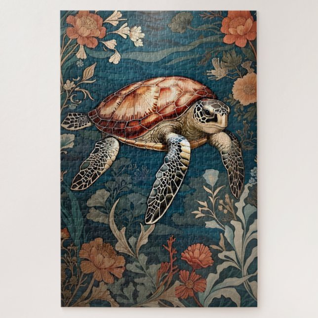 Beautiful Underwater Sea Turtle   Jigsaw Puzzle (Vertical)