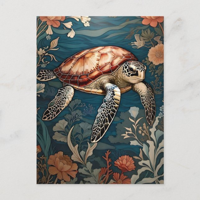 Beautiful Underwater Sea Turtle   Postcard (Front)
