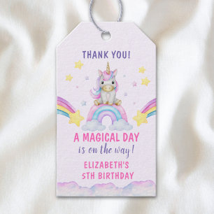 Beautiful Unicorn Birthday Girl Gift Tags