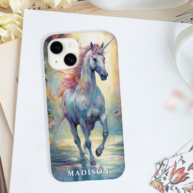 Beautiful Unicorn Custom Name Template Case-Mate iPhone Case (Creator Uploaded)
