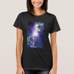 Beautiful Unicorn Flying Across Space T-Shirt