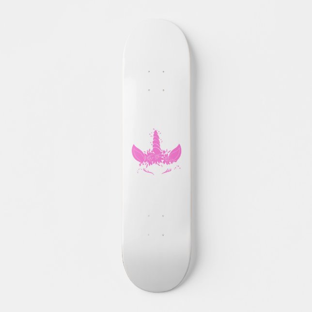 Beautiful unicorn head - Choose background colour Skateboard (Front)