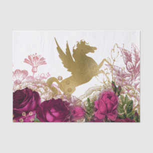 Beautiful unicorn in the flowers party tissue tissue paper