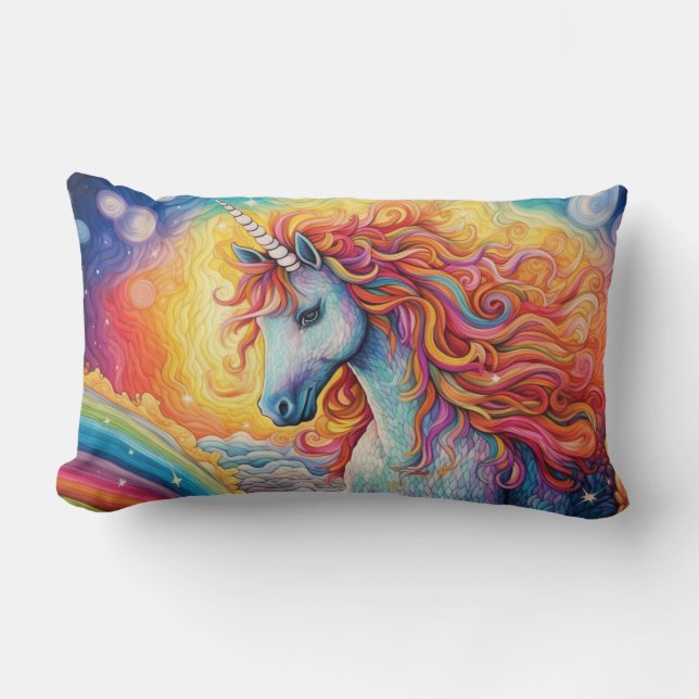 Beautiful Unicorn Lumbar Pillow (Front)