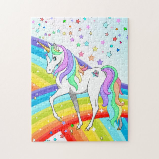 Beautiful Unicorn, Rainbow & Stars Jigsaw Puzzle (Vertical)