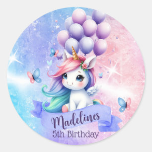 Beautiful Unicorn with Balloons Stickers