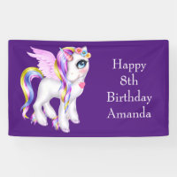 Beautiful Unicorn with Rainbow Mane Birthday