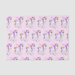 Beautiful Unicorn with Rainbow Mane Patterned Tissue Paper