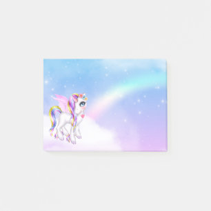 Beautiful Unicorn with Rainbow Mane Post-it Notes