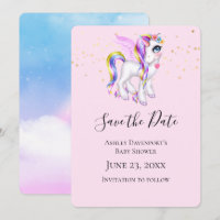 Beautiful Unicorn with Rainbow Mane Shower