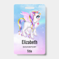 Beautiful Unicorn with Rainbow Mane & Tail