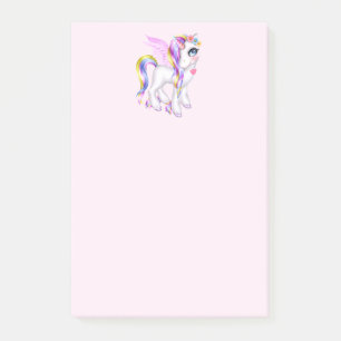 Beautiful Unicorn with Rainbow Mane & Tail Post-it Notes