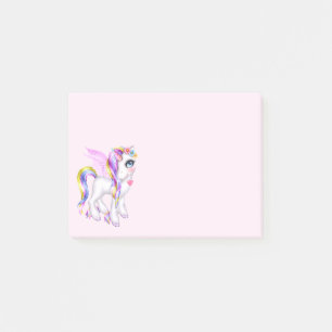 Beautiful Unicorn with Rainbow Mane & Tail Post-it Notes
