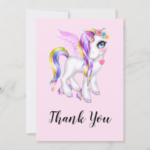 Beautiful Unicorn with Rainbow Mane Thank You