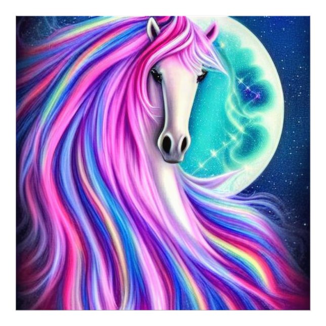 Beautiful Unicorns Full Flowing Graphic            Photo Print (Front)