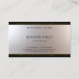 Beautiful Unique Modern Glamour Silver Gold Fine Business Card