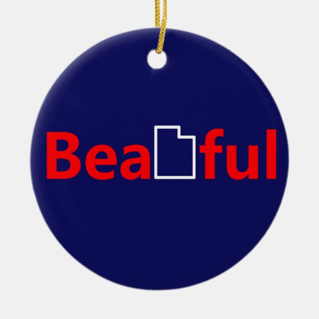 Beautiful Utah Ceramic Ornament (Front)