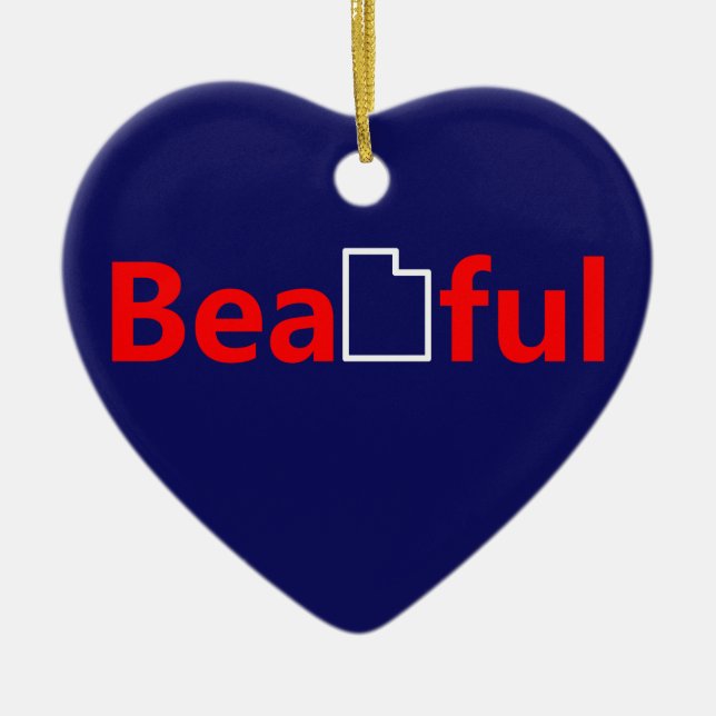 Beautiful Utah Ceramic Ornament (Front)