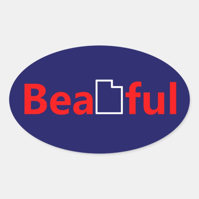 Beautiful Utah Oval Sticker (Front)