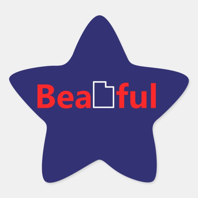 Beautiful Utah Star Sticker (Front)