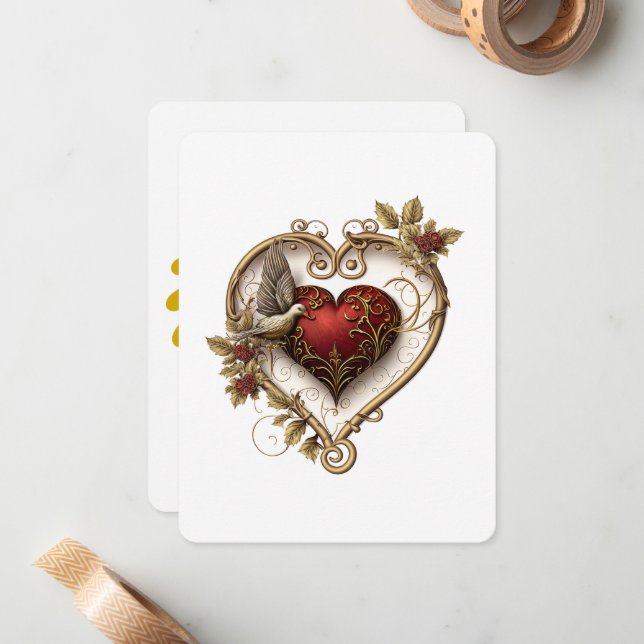 Beautiful Valentines Day Greeting Card (Front/Back In Situ)