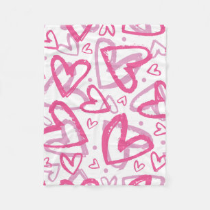 Beautiful Valentine's Heart Design Fleece Blanket