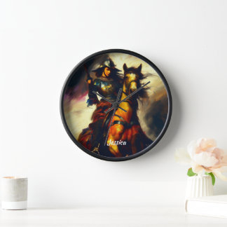 Beautiful Valkyrie on Horseback Clock
