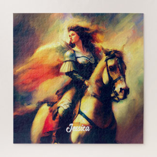 Beautiful Valkyrie on Horseback Jigsaw Puzzle
