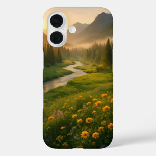 Beautiful valley at sunrise iPhone 16 case